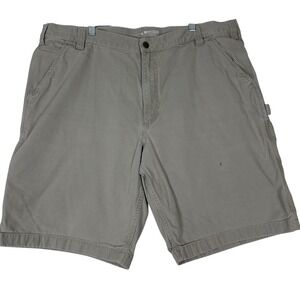 Carhartt Relaxed Fit Cargo Work Shorts 42x11 Khaki Canvas Utility Workwear